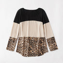 PatPat Hot Sale Spring and Autumn Stylish Leopard Color Matching Long Sleeve Shirts for Mom and Me Family Look Tops