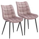 WOLTU 2PCs/set Dining Chairs Faux Leather/Fabric/Velvet/Linen Kitchen Chair Upholstered Seat Stable Metal Legs Kitchen Furniture