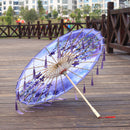Silk Cloth Lace Umbrella Women Costume Photography Props Tasseled Umbrella Yarned Chinese Classical Oil-paper Umbrella Parasol