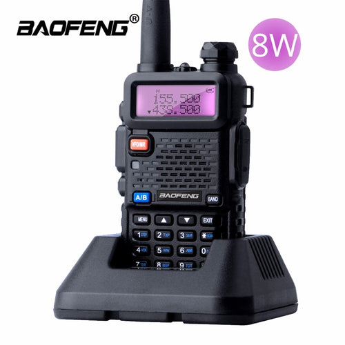 宝锋UV-5R 8W对讲机 10公里双频UV 5R火腿双向无线电 VOX手电筒手持远距离便携式狩猎收音机
