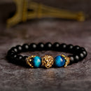 Classic Crown Lion Bracelet Men Fashion Tiger Eye Onyx Stone Handmade Beaded Charm Bracelet For Women Jewelry Pulsera Hombre