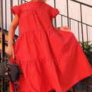 Z-ZOUX Women Dress Short Sleeve Pleated Long Dresses Fashion Bohemian Dress Solid Loose Summer Dresses Plus Size White Black New
