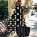 Z-ZOUX Women Dress Short Sleeve Pleated Long Dresses Fashion Bohemian Dress Solid Loose Summer Dresses Plus Size White Black New