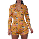 Sexy Bodysuit Women's Floral Long Sleeve Bodycon Bandage Jumpsuit Bodysuit Romper Casual Leotard Tops Sleepwear
