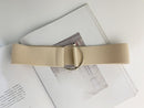 Belts for Women Black Simple Waist Elastic Ladies Band Round Buckle Decoration Coat Sweater Fashion Dress Rice White