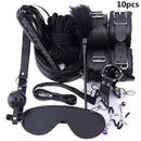 Erotic Sex Toys For Adult Game Leather Erotic BDSM Sex Kits Bondage Handcuffs Sex Game Whip Gag Nipple Clamps  SM Bdsm Toys