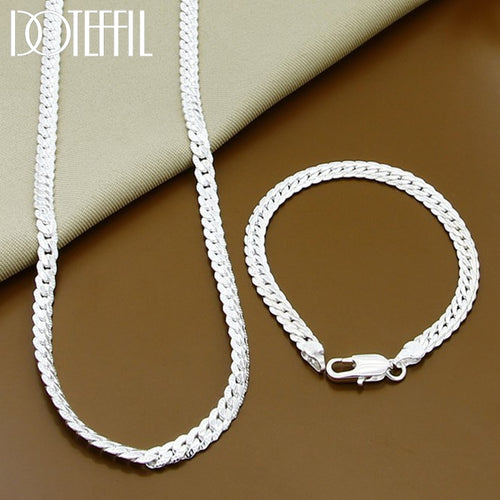 The Meridian Set | 925 Sterling Silver Sideways Necklace & Bracelet