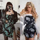 Vintage Dragon Printed Mini Dress Summer 2020 Women Street Strap Dresse Club Slim Party Tigh Short Dress Harajuku Robes vestidos