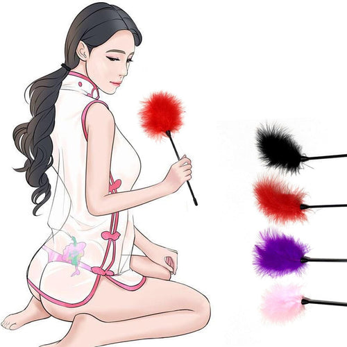 BDSM 羽毛挠痒鞭束缚情色惩罚恋物马鞭小马皮革打屁股拍打游戏 BDSM 性玩具成人游戏