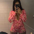 Sexy Bodysuit Women's Floral Long Sleeve Bodycon Bandage Jumpsuit Bodysuit Romper Casual Leotard Tops Sleepwear