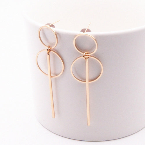 2019 Fashion Earrings Punk Simple Gold Silver Color Long Section Tassel Pendant Size Circle Earrings For Ladies Gifts Wholesale