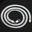 AGLOVER 925 Sterling Silver 20 Inch 18k Gold 6mm Full Sideways Chain Necklace For Women Man Fashion Jewelry Charm Necklace Gift