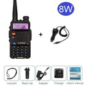 宝锋UV-5R 8W对讲机便携式CB火腿收音机业余10KM超高频甚高频扫描电台调频收发器UV5R UV 5R适用于狩猎