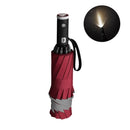 Automatic Reverse Folding Umbrella LED Reflective Strip Automatic Umbrella Flashlight Three-fold Windproof Car Business Umbrella