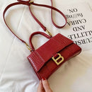 Designer Luxury Soft Top-Handle Tote Women Alligator Leather Hourglass Handbag Girl Brand B Metal Shoulder Messenger Bags Female