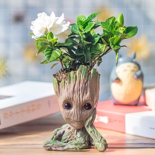 Flower Pot Groot Multifunction Storage Crafts Garden Flower Pot Cute Shape Children'S Toy Pencil Case Flower Pot Flower