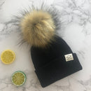 Winter Unisex Faux Fur Pompon Hat Scarf For Kids Boys Girls Knitted Baby Caps With Pompom Bonnet Children&