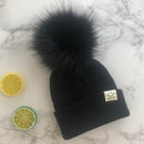 Winter Unisex Faux Fur Pompon Hat Scarf For Kids Boys Girls Knitted Baby Caps With Pompom Bonnet Children&