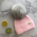 Winter Unisex Faux Fur Pompon Hat Scarf For Kids Boys Girls Knitted Baby Caps With Pompom Bonnet Children&