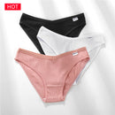 FINETOO 3条/套女士内裤纯棉内裤性感内裤女内裤纯色内裤女士内衣 M-2XL