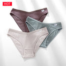 FINETOO 3条/套女士内裤纯棉内裤性感内裤女内裤纯色内裤女士内衣 M-2XL