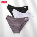FINETOO 3条/套女士内裤纯棉内裤性感内裤女内裤纯色内裤女士内衣 M-2XL
