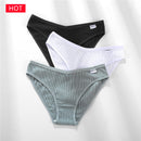 FINETOO 3条/套女士内裤纯棉内裤性感内裤女内裤纯色内裤女士内衣 M-2XL