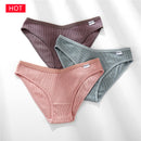 FINETOO 3条/套女士内裤纯棉内裤性感内裤女内裤纯色内裤女士内衣 M-2XL