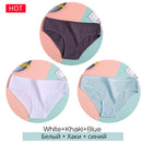 FINETOO 3条/套女士内裤纯棉内裤性感内裤女内裤纯色内裤女士内衣 M-2XL