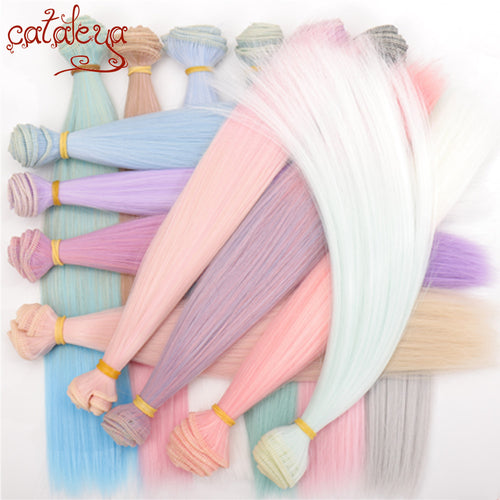 Cataleya 娃娃 Bjd DIY 耐高温纤维 1 件 15cm * 100cm 和 25*100cm 渐变色假发编织