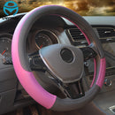 9 Color Sport Auto Steering Wheel Covers Anti-Slip Leather Car Steering-wheel Cover Car-styling Anti-catch Holder Protor