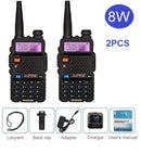 宝锋UV-5R 8W对讲机便携式CB火腿收音机业余10KM超高频甚高频扫描电台调频收发器UV5R UV 5R适用于狩猎