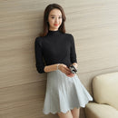 Fashion Solid White and Black Tops Sweaters 2021 Winter Long Sleeve Turtleneck Pullovers Womens Sweaters Femme Clothing 5218