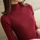 Fashion Solid White and Black Tops Sweaters 2021 Winter Long Sleeve Turtleneck Pullovers Womens Sweaters Femme Clothing 5218