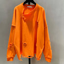 GALCAUR Oversized Sweatshirt For Women O Neck Long Sleeve Hole Korean Pullovers Designer Sweatshirts Female 2020 Fashion Clothes