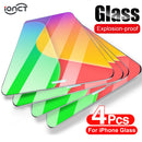 4片装保护玻璃膜 适用于iPhone 12玻璃 7 8 6 Plus屏幕保护膜 适用于iPhone X XS XR 11 12 Pro Max 12 Mini钢化玻璃