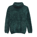 Spring 2019 new knitwear women's long-sleeved gold velvet Snowier high-necked loose-fitting sweater girl