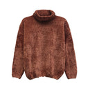 Spring 2019 new knitwear women's long-sleeved gold velvet Snowier high-necked loose-fitting sweater girl