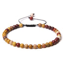 Adjustable 4MM Stone Beads Bracelet For Women Natural Agates Jaspers Onyx Lapis Lazuli Woven Bracelet For New Year Gift Jewelry