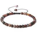Adjustable 4MM Stone Beads Bracelet For Women Natural Agates Jaspers Onyx Lapis Lazuli Woven Bracelet For New Year Gift Jewelry