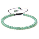 Adjustable 4MM Stone Beads Bracelet For Women Natural Agates Jaspers Onyx Lapis Lazuli Woven Bracelet For New Year Gift Jewelry