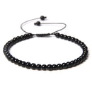 Adjustable 4MM Stone Beads Bracelet For Women Natural Agates Jaspers Onyx Lapis Lazuli Woven Bracelet For New Year Gift Jewelry