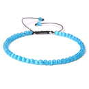 Adjustable 4MM Stone Beads Bracelet For Women Natural Agates Jaspers Onyx Lapis Lazuli Woven Bracelet For New Year Gift Jewelry