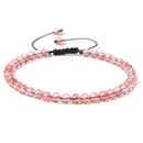 Adjustable 4MM Stone Beads Bracelet For Women Natural Agates Jaspers Onyx Lapis Lazuli Woven Bracelet For New Year Gift Jewelry