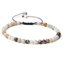 Adjustable 4MM Stone Beads Bracelet For Women Natural Agates Jaspers Onyx Lapis Lazuli Woven Bracelet For New Year Gift Jewelry