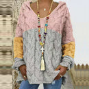Women Sweaters Plus Size Hooded Causal Long Sleeve Loose Knit Coat Winter Fashion Striped Ladies Knitted Wear S-3XL