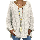 Women Sweaters Plus Size Hooded Causal Long Sleeve Loose Knit Coat Winter Fashion Striped Ladies Knitted Wear S-3XL