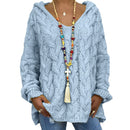 Women Sweaters Plus Size Hooded Causal Long Sleeve Loose Knit Coat Winter Fashion Striped Ladies Knitted Wear S-3XL