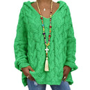 Women Sweaters Plus Size Hooded Causal Long Sleeve Loose Knit Coat Winter Fashion Striped Ladies Knitted Wear S-3XL