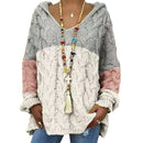 Women Sweaters Plus Size Hooded Causal Long Sleeve Loose Knit Coat Winter Fashion Striped Ladies Knitted Wear S-3XL